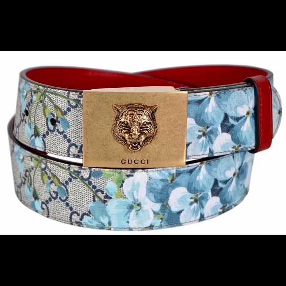 Gucci Blooms Belt W/ Tiger Plaque Size 75/30 ✨ - Picture 2 of 4